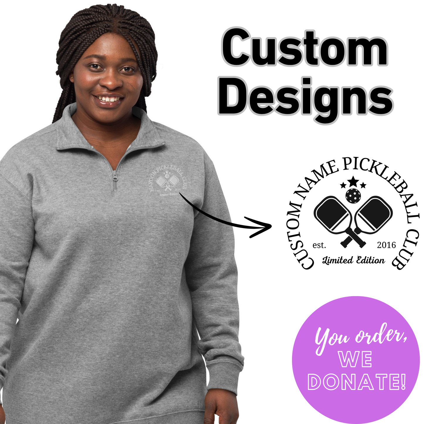 Custom fleece pullover