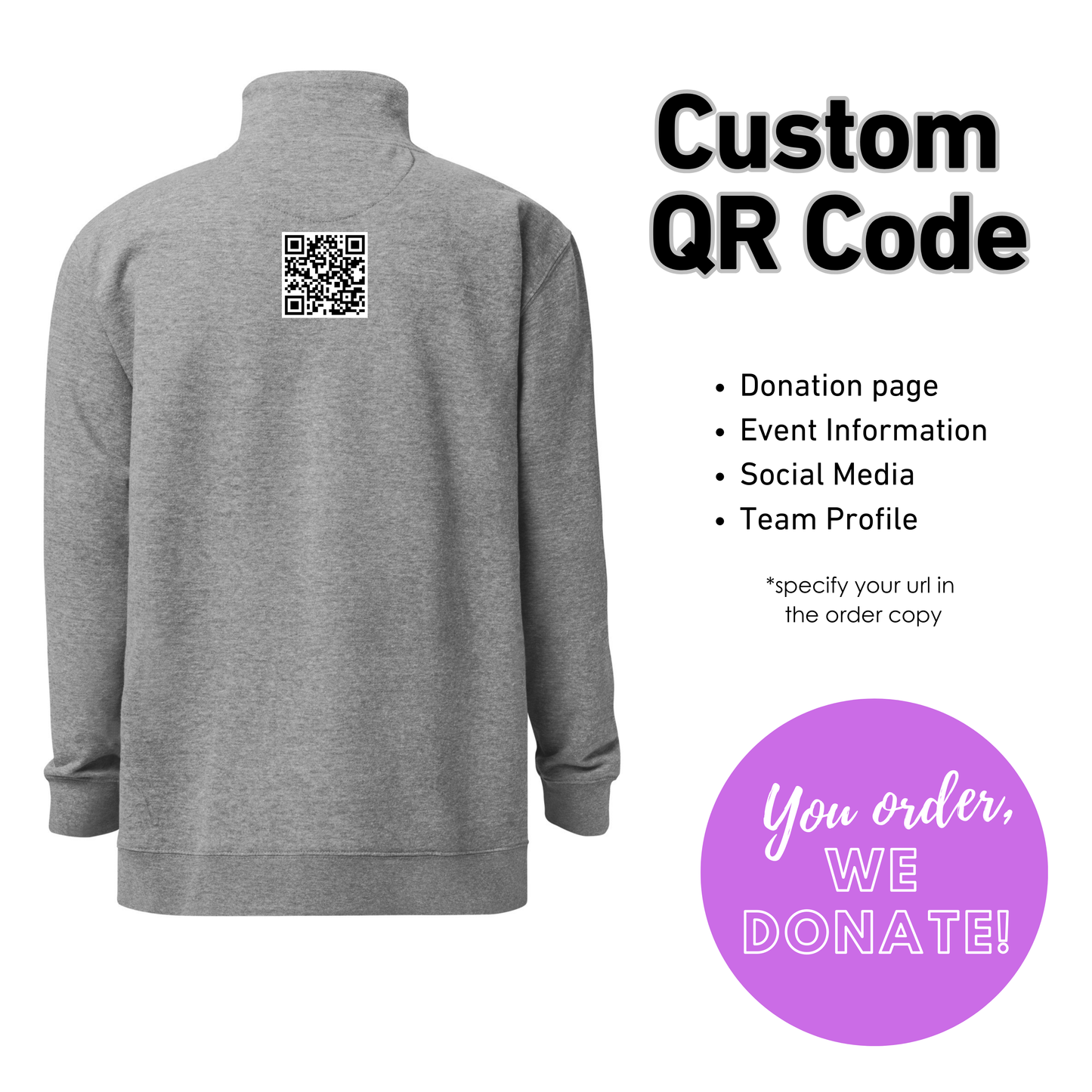 Custom fleece pullover